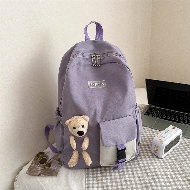 Free Delivery Designer Bag Sweet Bear Fashionable Primary Secondary School Student Large Capacity Simple Versatile For Men And Women Class Backpack Lu