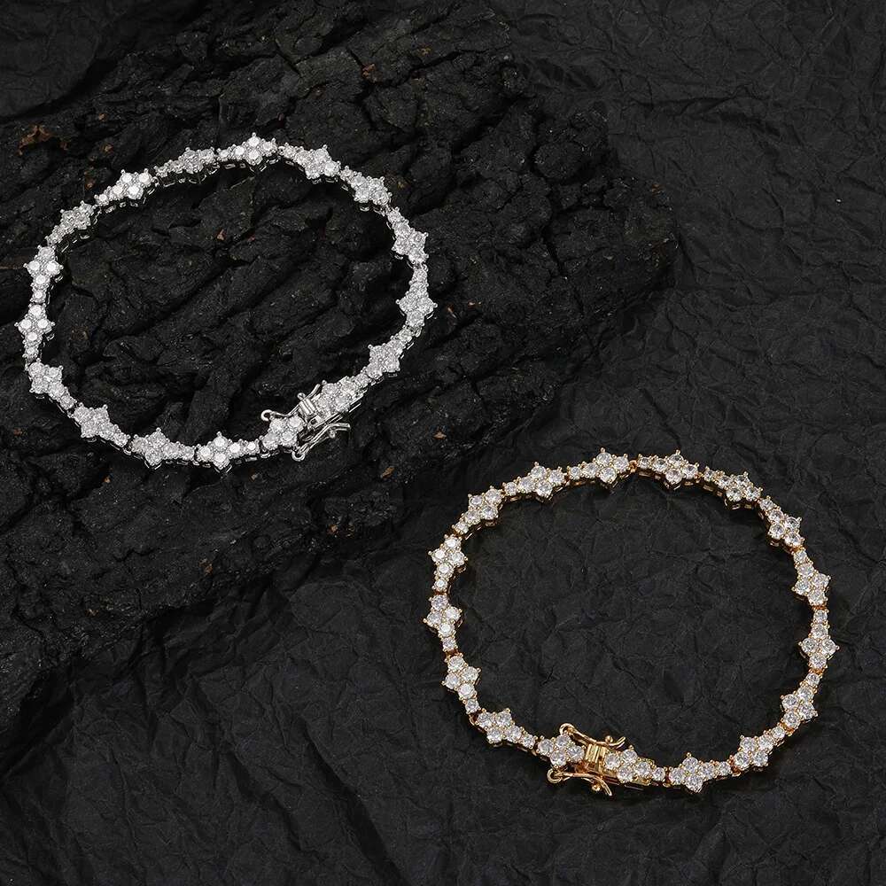 3mm Moissanite Tennis Bracelet Original S925 Sterling Silver Plated 18k White Gold Hiphop Party Jewelry Bracelets for Women Man