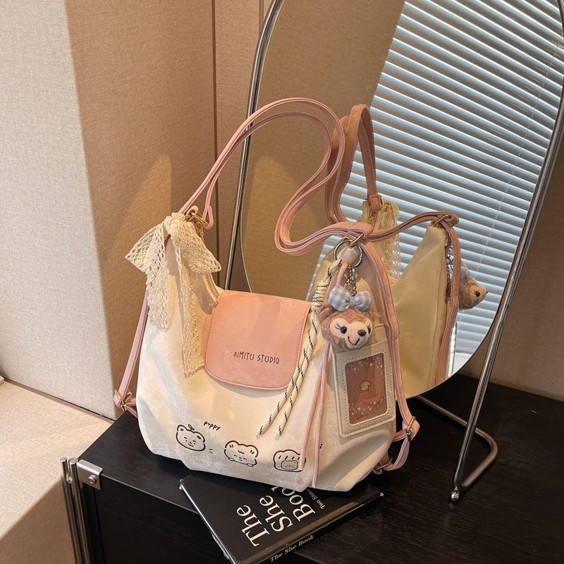 Women's bag 2025 new cute and stylish niche fashion simple commuting texture versatile single shoulder backpack