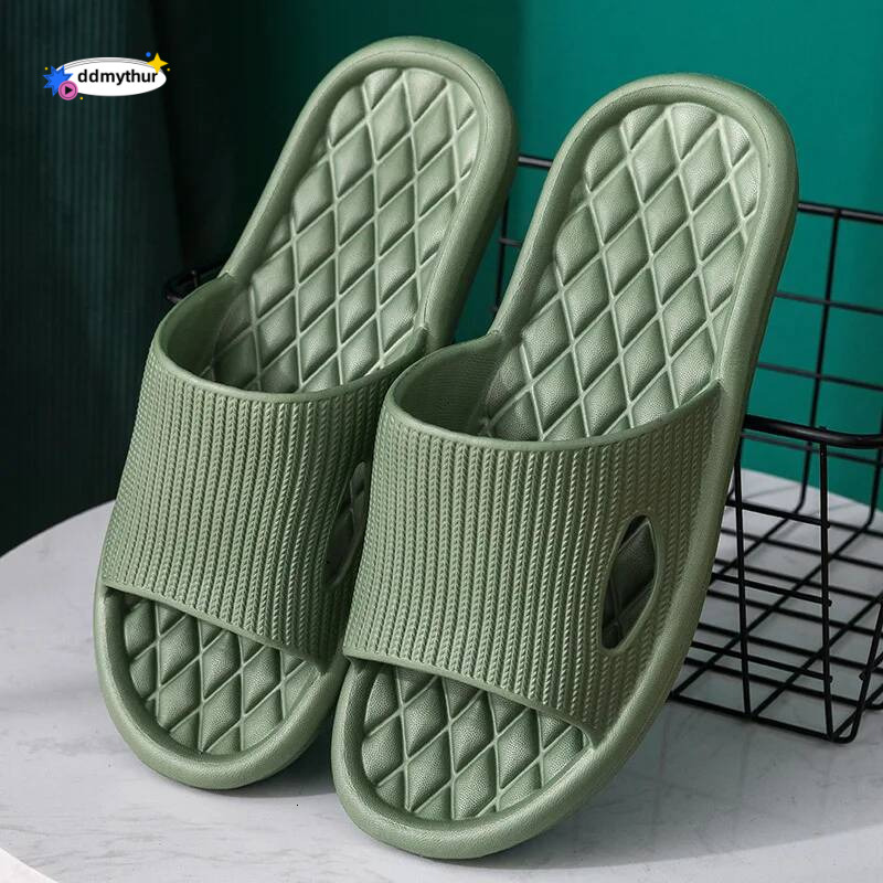 Slippers Mens 2023 Summer Shoes Bathroom Anti-slip Casual Beach Sandals Soft Sole Slide Big Size Female Male Flip Flops ddmythur