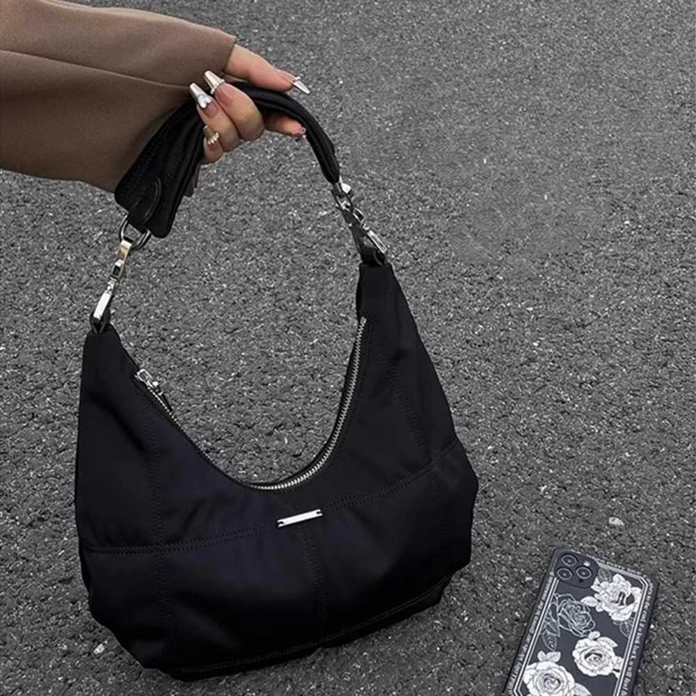Underarm Bag Small Shoulder Bag Womens Soft Hobos Y2K Female Black Purse FAshion Spice girls Crescent Handbag M250520