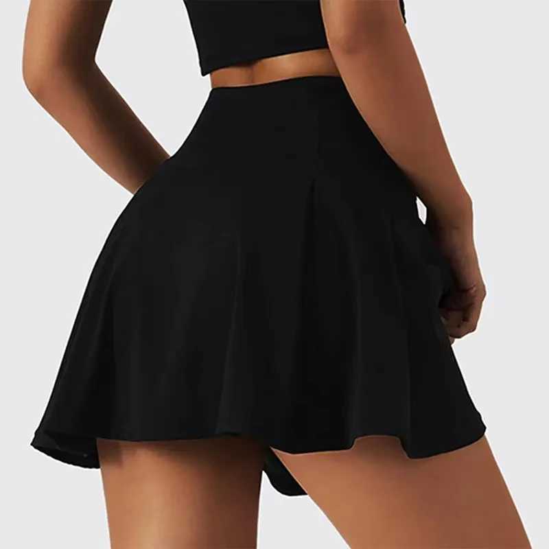 Womens Sports High Waisted Short Skirt Comfortable Breathable Belt Safety Pants and Pocket Tennis Yoga Golf Mini SkirtXJ250520