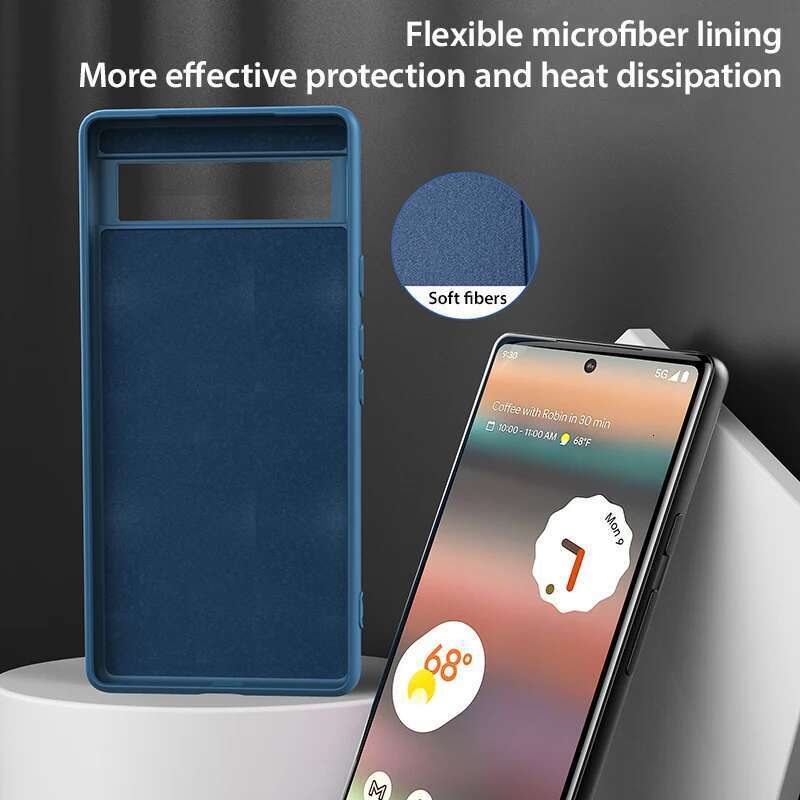 Pixel 9 XL New Liquid Silicone Case For Google 8 7 6 Pro 7A 6A Lens Shockproof Phone Cases Bumper Soft Back Cover