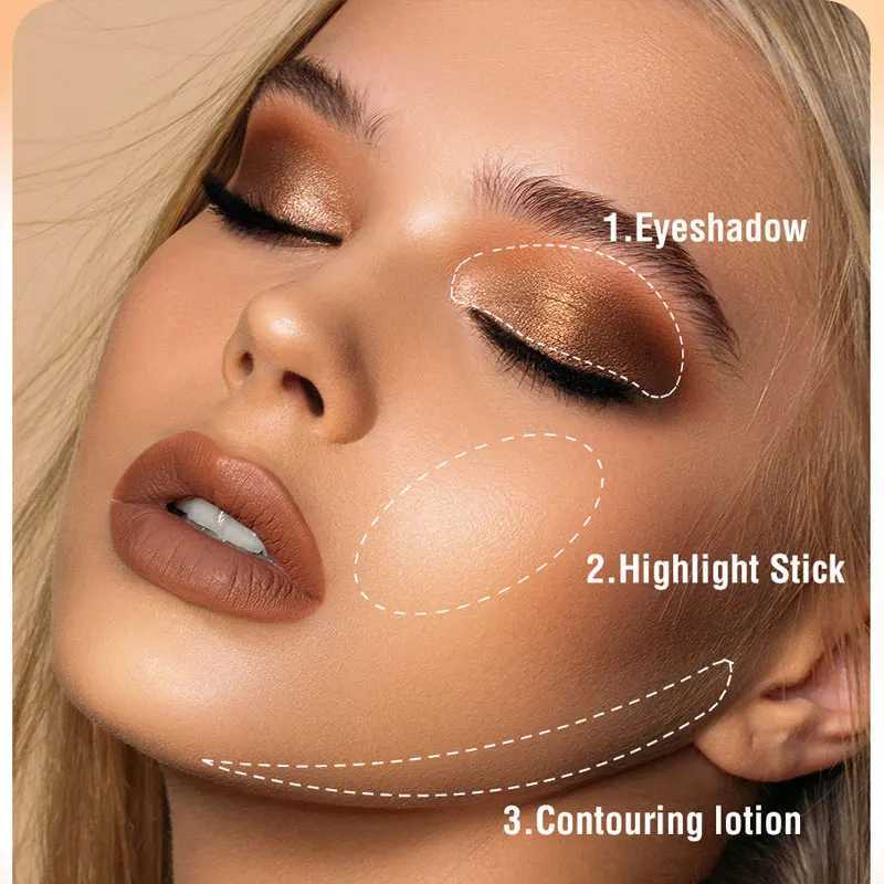 2 IN 1 Eyeshadow Highlight Stick Matte Waterproof Long Lasting Palette Gliter For Eyes Korean Cosmetics Makeup For Women W250520