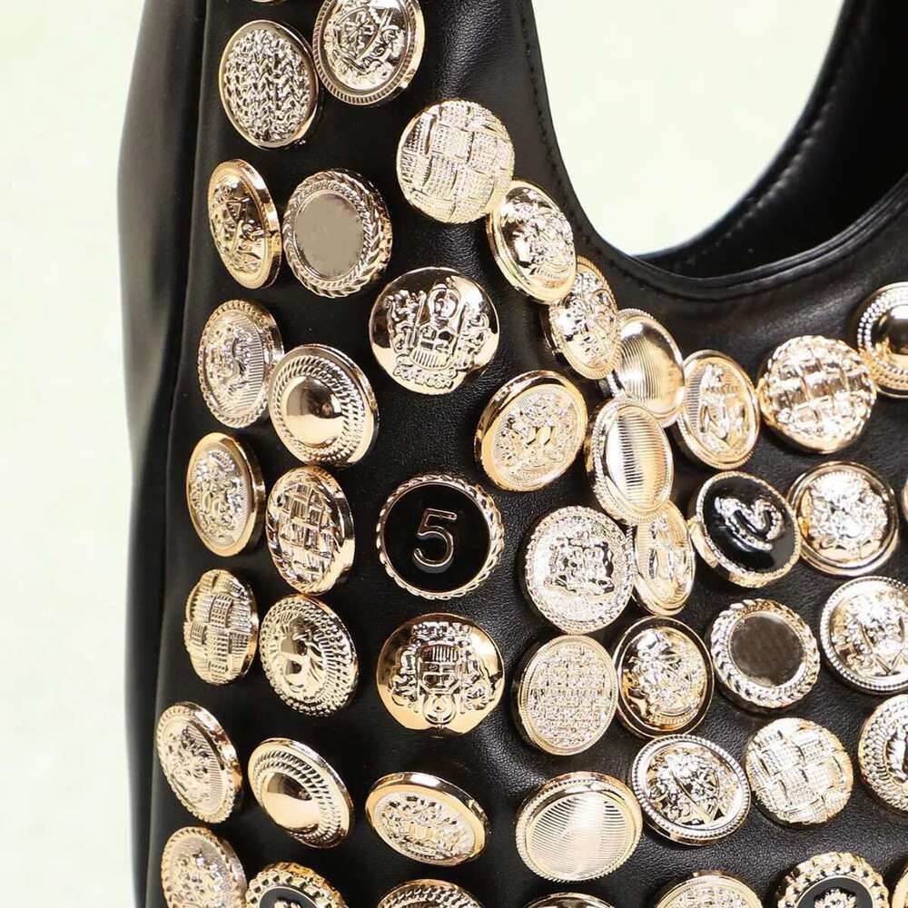 2025 New Women's DIY Pure Hand-sewn Button High-end Sense Underarm Bag, Bucket Shoulder Bags, Handbags
