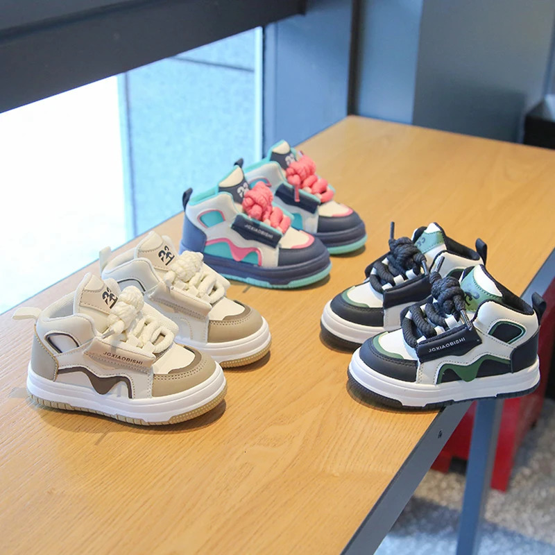 Childrens Spring Autumn Sports Shoes Boys Casual Trend Board Shoes High Top Girls Fashion Dopamine Running Shoes Sneakers 250519
