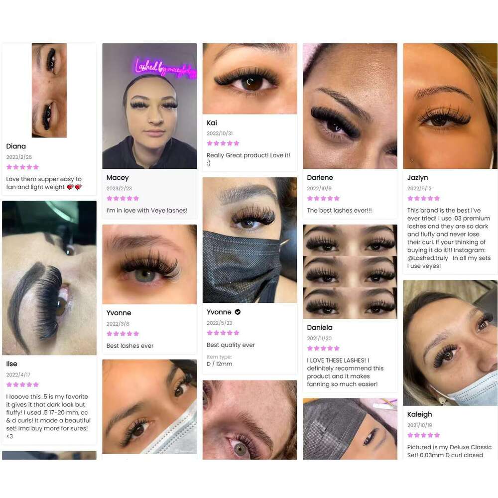 VEYES 0.03 0.05 0.07 8-25mm Cc Dd Curl Individual Mink Extension Private Label Cashmere Eyelash Extensions Lash Tray