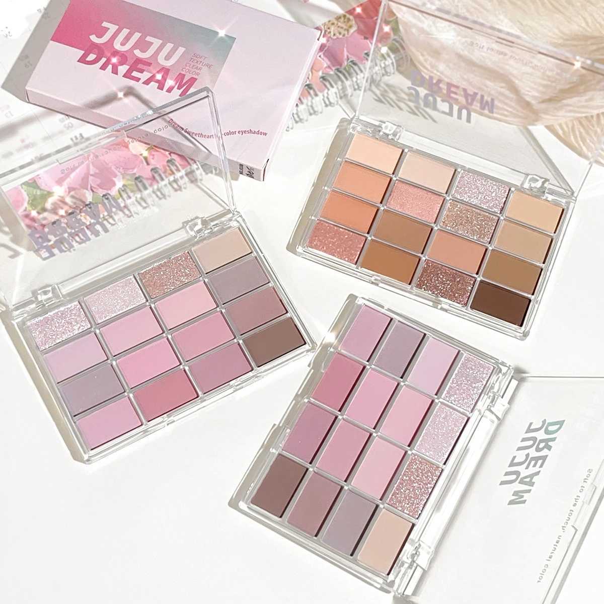 Korean 16 color eyeshadow plate pearlescent matte lying silkworm brighten low saturation earth color daily makeupXJ250520