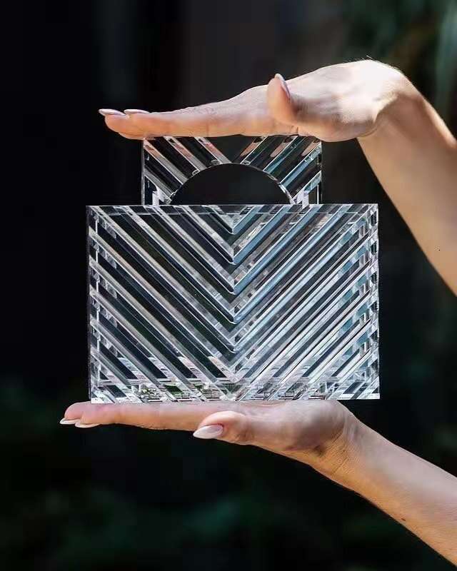 New Transparent Women, Fashionable Trendy Acrylic Simple Banquet Bag, Handheld Bag for Women
