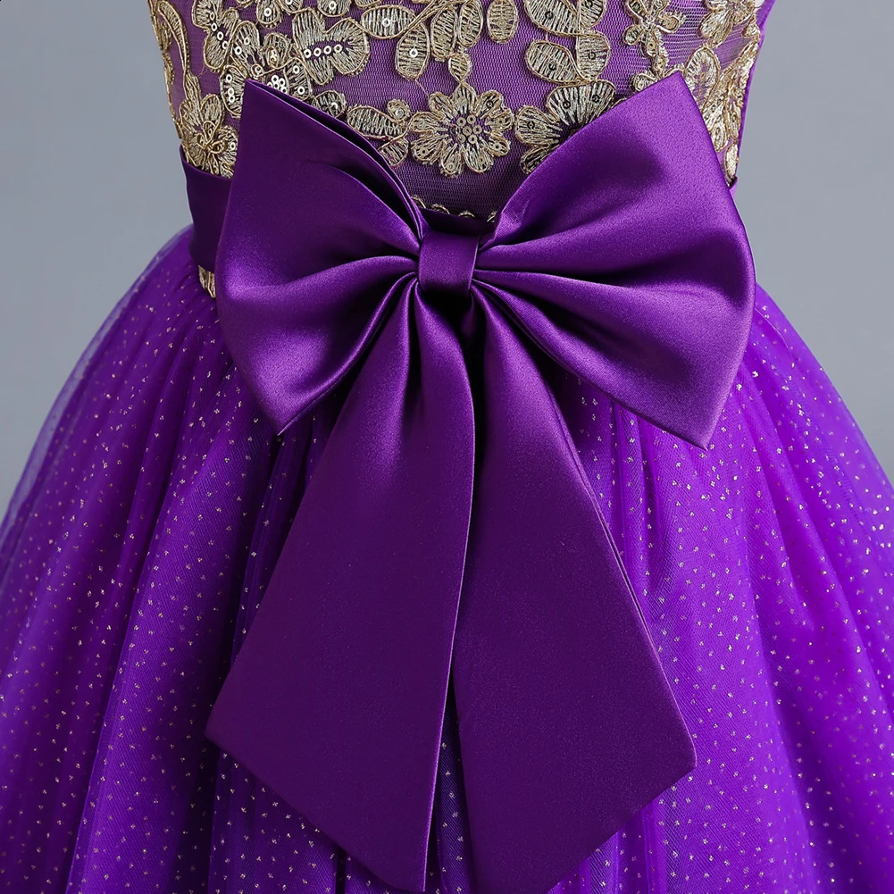 Girl dress in sleeveless sequins wedding dress flower girl performing princess dress long dress 250519