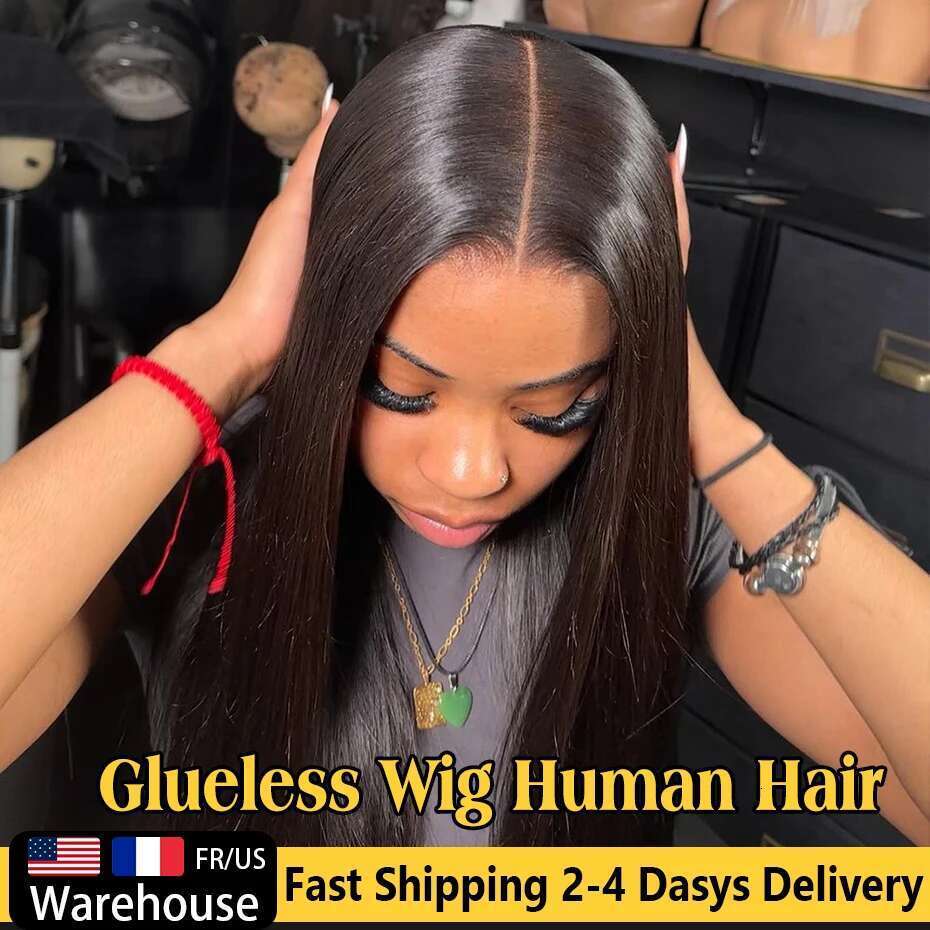 And Go Brazilian Straight 6x4 5x5 9x6 7x5 Lace Closure Glueless Wig Human Hair Ready To Wear Pre Cut