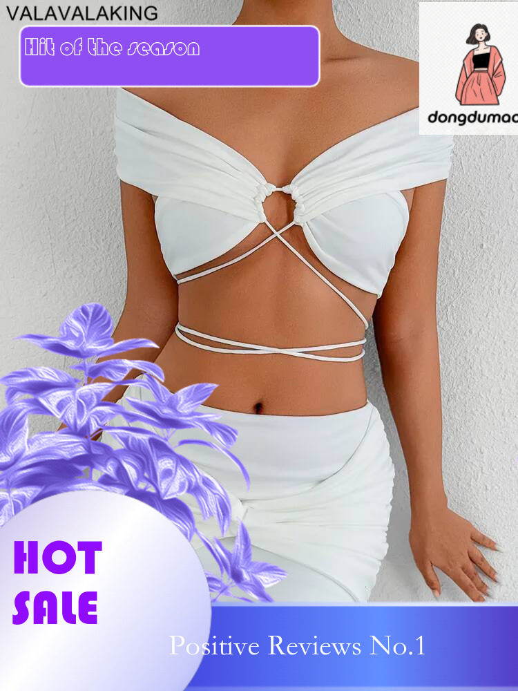 dongdumaoyi 2025 Summer Lady Sexy 2 Piece Mini Set Solid Off Shoulder Slash Neck Bodycon Skirts Suits Women Party Tight Dress Suit