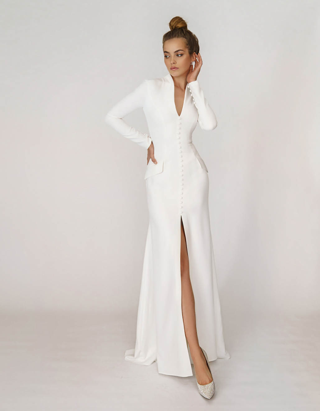 Mermaid Mother Of The Bride Dress V Neck Long Sleeve Satin Blazer Customized One Piece Women Jacket