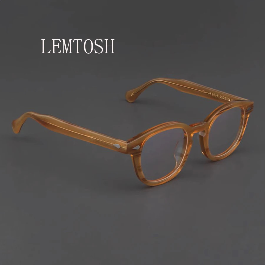 Mens Spectacle Frame Johnny Depp Lemtosh Style Glasses Transparent Lens Computer Male Round Vintage Eyeglasses 250515