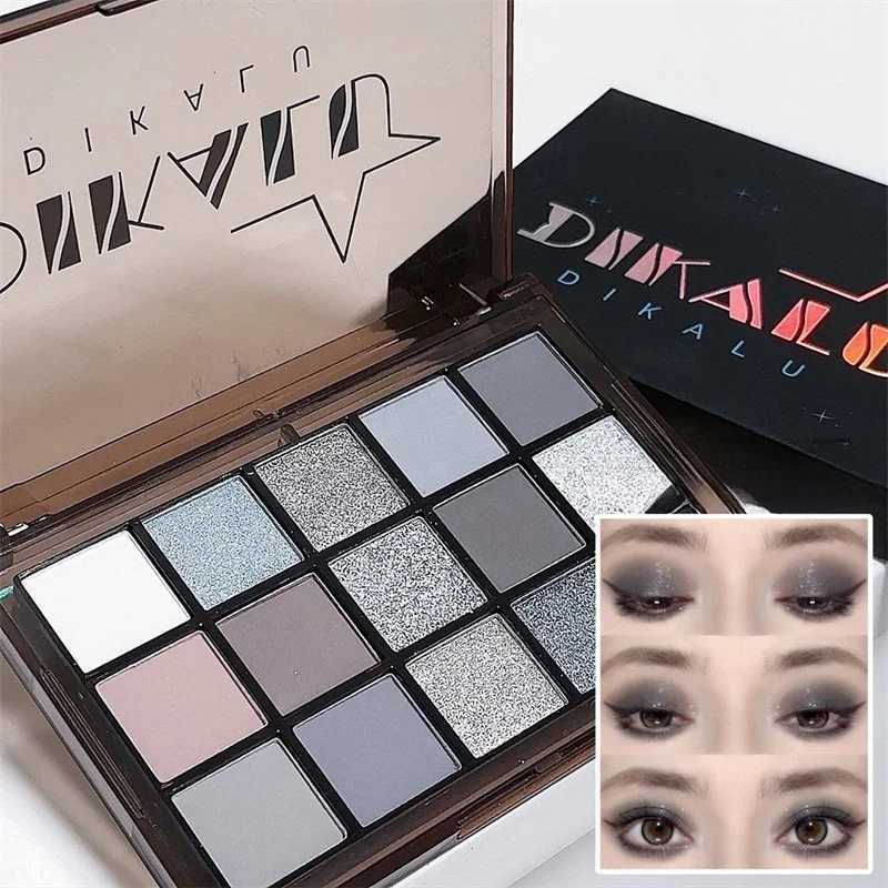 15Colors Cool Toned Eyeshadow Palette Black Smokey Eye Glitter Eyeshadow Shadow Eye Pigments Matte Palette S K4W5 W250520