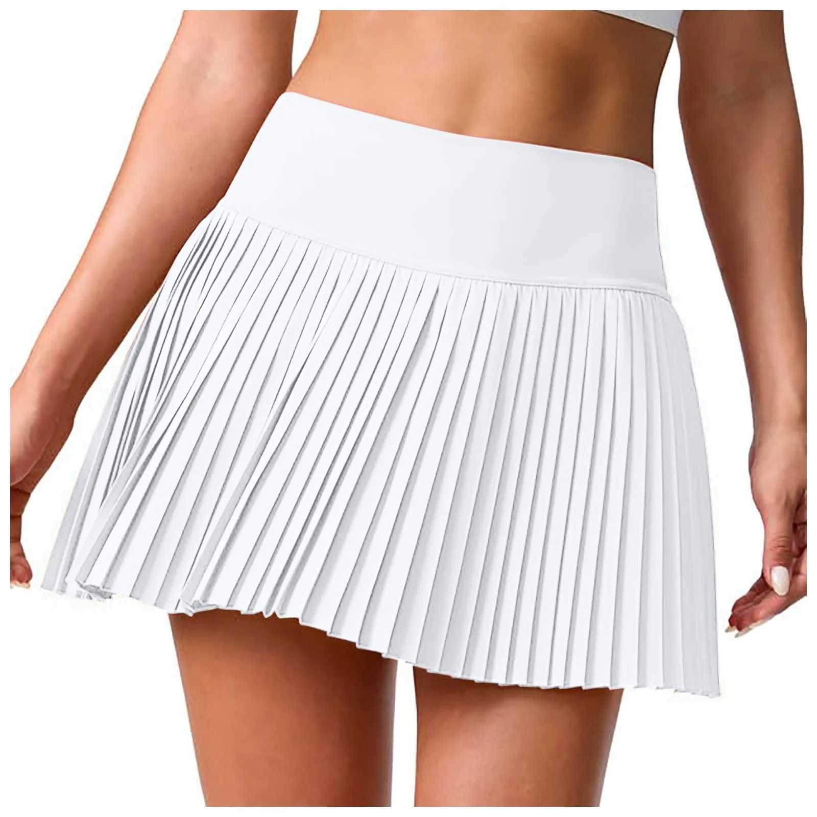 Women Tennis Skirts High Waist Pleated Mini Skirt Summer Sports Skirts Gym Yoga Skirts Breathable Sweat Shorts SportswearXJ250520