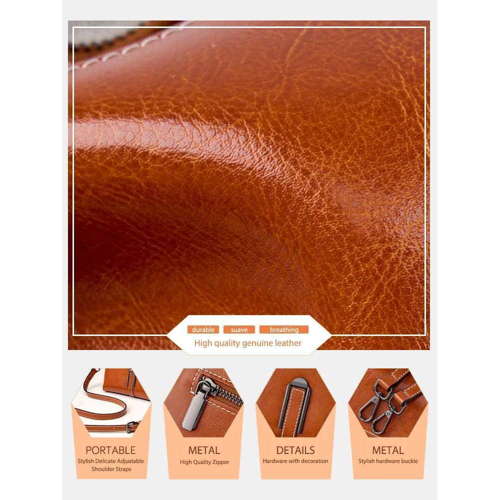 Zency 100% Oil Wax Top Leather Small Crossbody Bags Women Fashion Designer Shoulder Bag For Phone Handbag Purse Messenger