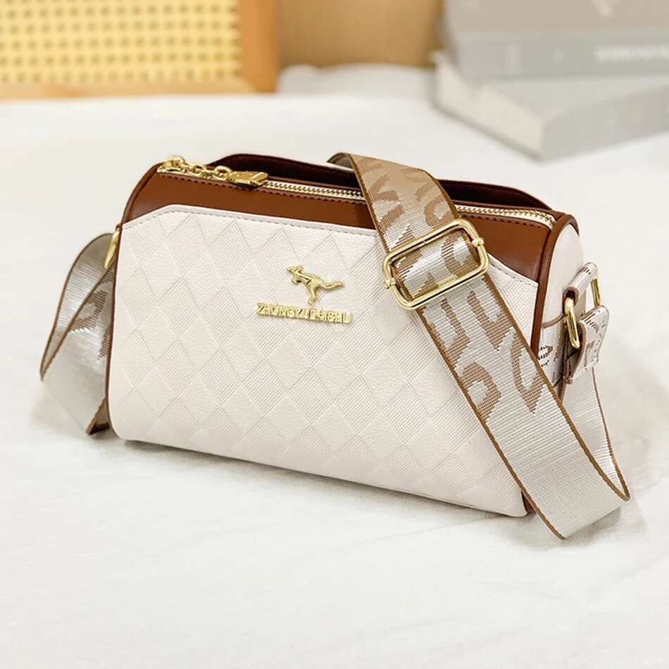 High Quality Women Messenger Bag Famous Designer Lady Shoulder Bags Fashionable Checkered Trendy Crossbody Sac A Main