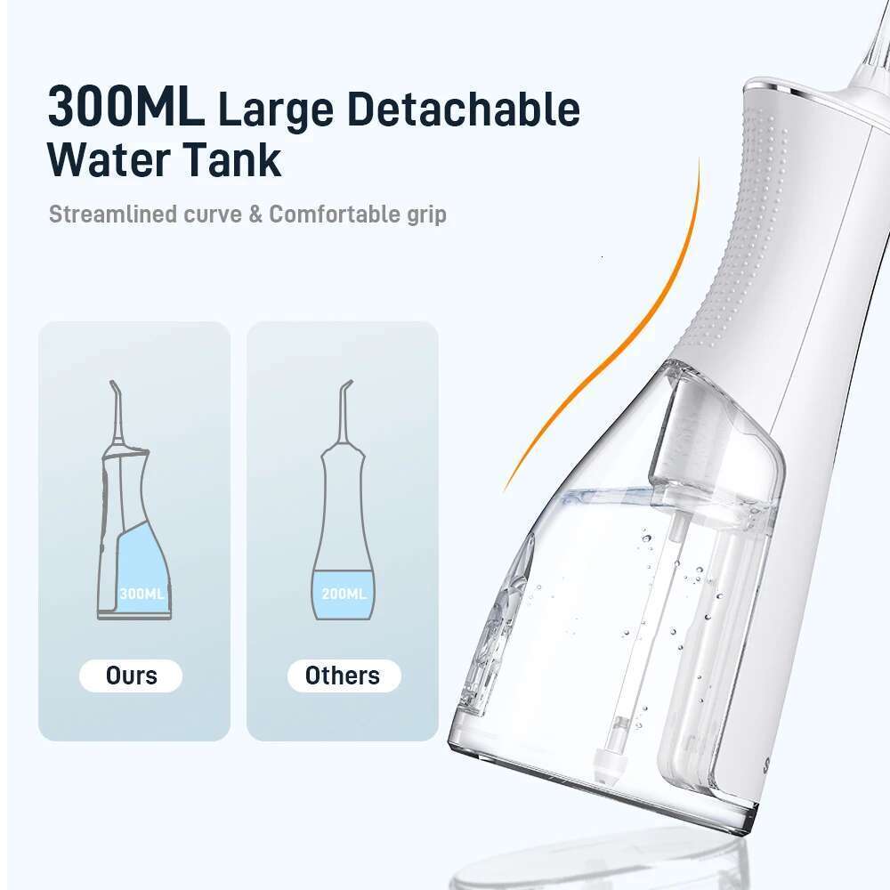 Oral irrigator water flosser, with a large capacity of 300ML and 4 cleaning modes, effectively maintains oral health.