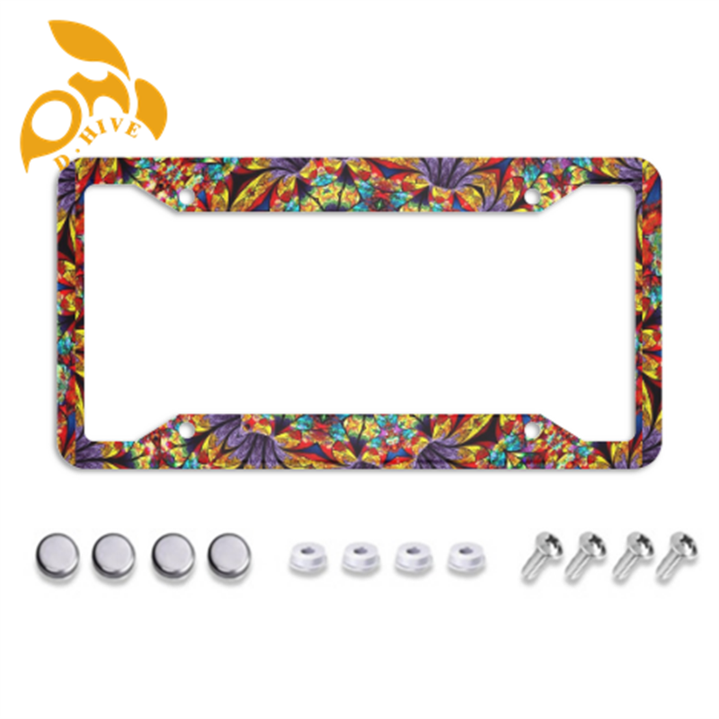 Free Shipping new designer customized Exterior Accessories License Plate Frames printing Four holes