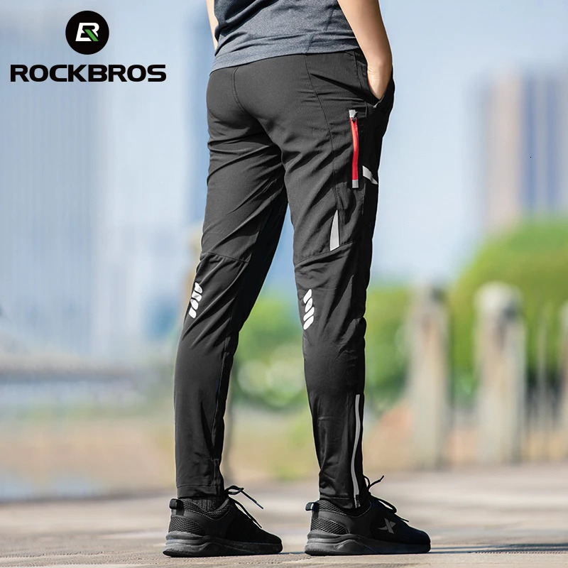 ROCKBROS Light Comfortable Cycling Pants Men Women Spring Summer Breathable Hight Elasticity Sports Reflective Trousers 250520