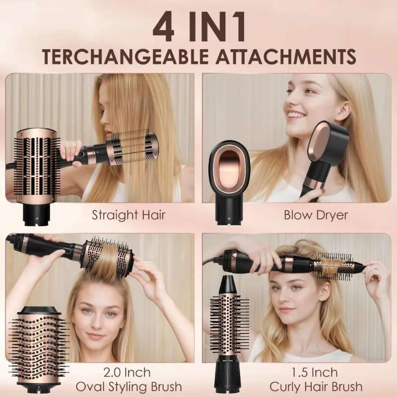 Hair Hot Air Brush, Blow Dryer Brush Tool Set Straightener/Dryer/Curling Plastic