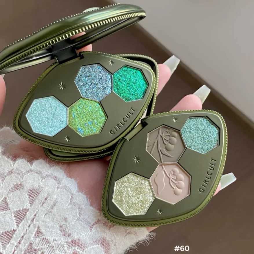 Girlcult Matte Makeup Eyeshadow 4 Color Chameleon Smoke Shimmer Glitter Eyeshadow Highly Pigmented Eye Palette Natural Colors W250520
