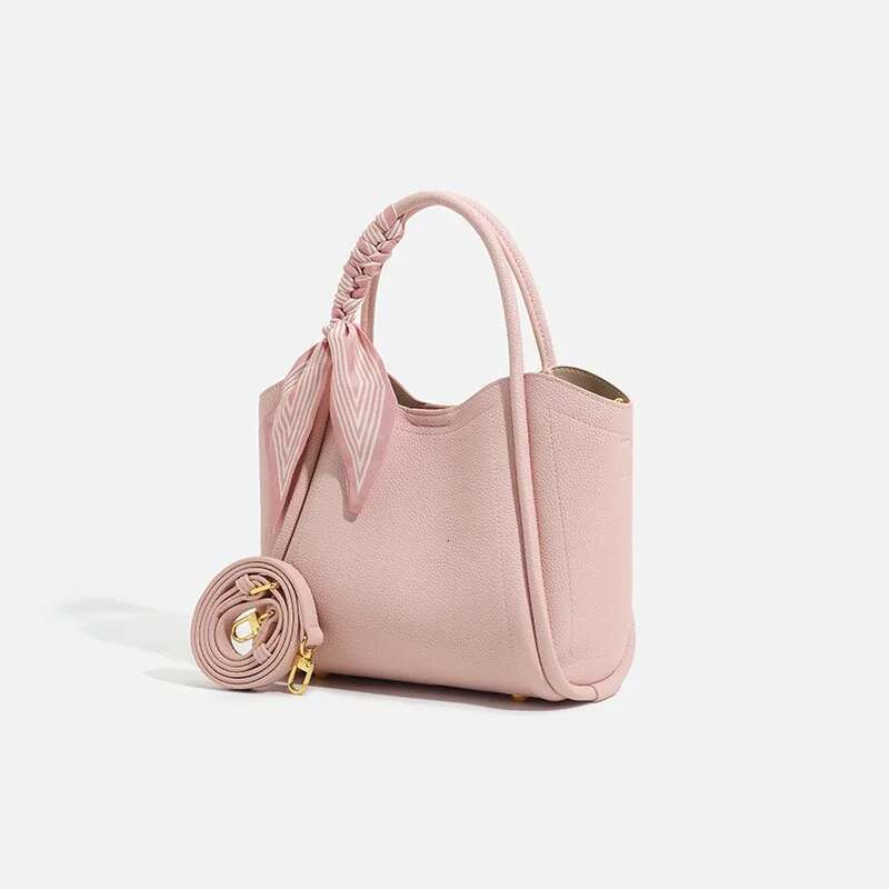 Lychee Pattern Vegetable Basket Ladies 2024 New Style Textured Bucket Crossbody INS Simple Handbag Mom Bag Customized