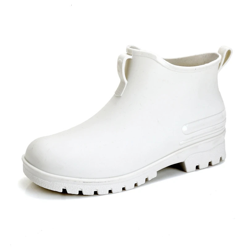 Rain Boots for Men and Women Waterproof Shoes Short Tube Non-slip Thick Sole Wear-resistant Warm Couple Camping Shoes 250515