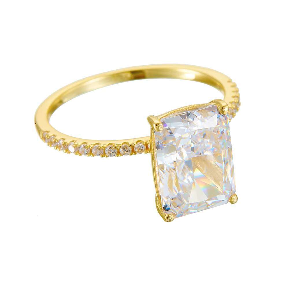 Radiant Cut Simulated Diamond Ring for Women Statement Engagement Ring Elegant Sparkling Jewelry Gift
