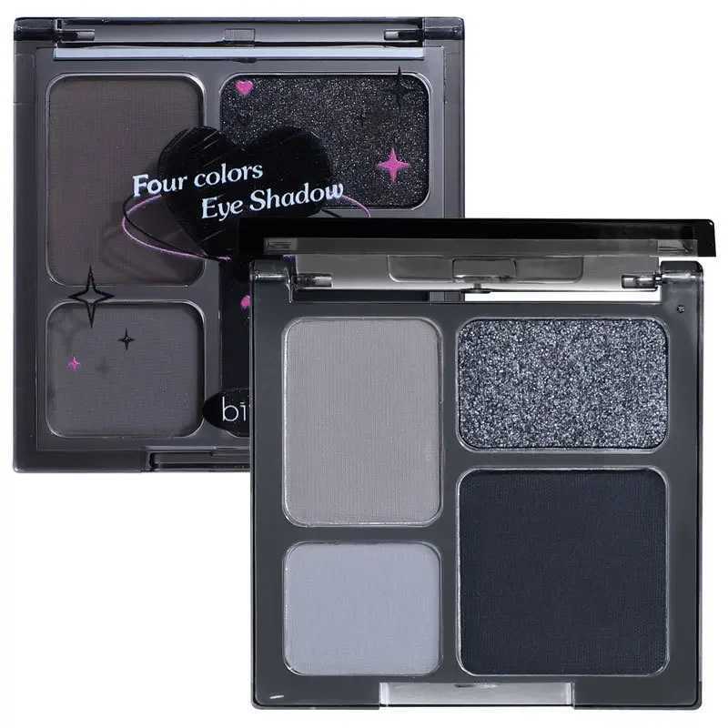 4 Colors Punk Smokey Cool Toned Eyeshadow Palette Metal Pearlescent Matte Lasting Eyeshadow Black Gray Party Eye Pigments MakeupXJ250520
