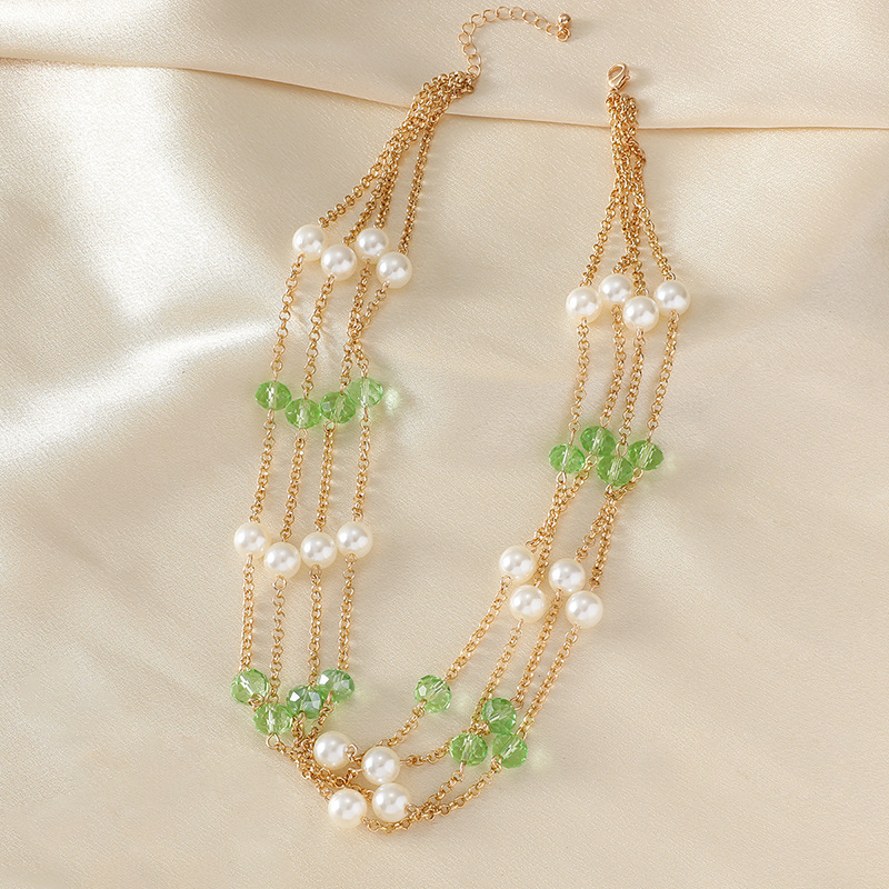 New pearl for women a niche design temperament, crystal necklace with personality and versatile accessories