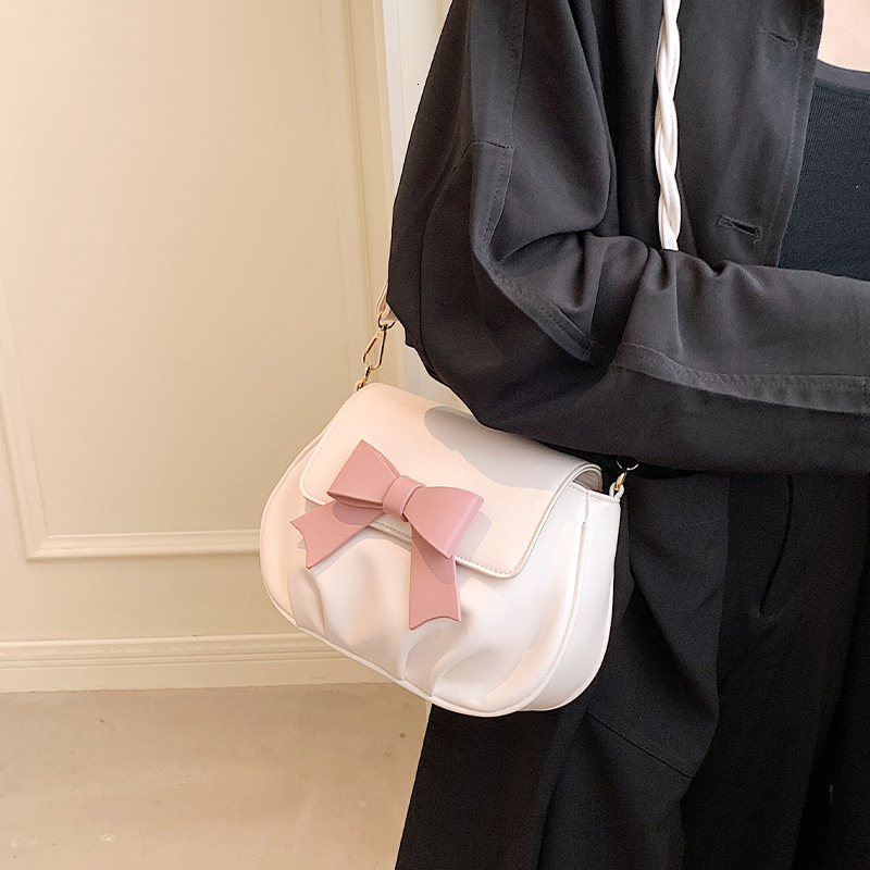 New niche women's multifunctional shoulder cross summer small square casual armpit bag bow cloud fold designer versatile single shoulder cross ca