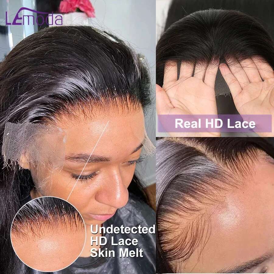 250 Density 13x6 Invisible Real HD 13x4 Full Frontal Lace Wig Straight Pre Plucked Virgin Human Hair