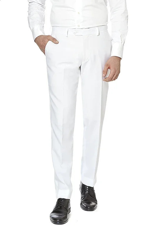 2-Piece White Slim Fit Mens Suit Notch Lapel Two Buttons Business Wedding Prom Groom Tuxedos Jacket Pants Set 250519