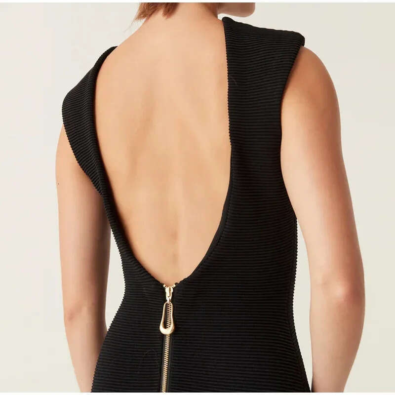 European and American Spring/Summer Women's Personalized Street Solid Color Lafia Splicing Knitted Medium Long Dress 2025 Temperament Versatile N