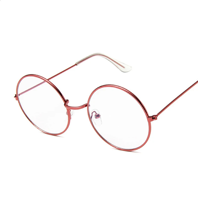 Vintage Round Glasses Clear Lens Fashion Gold Metal Frame Optical Men Women Eyeglass 250515