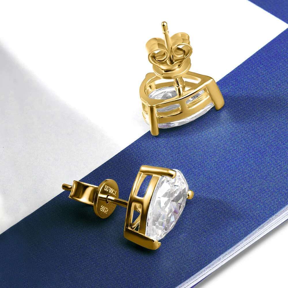 Pear Cut Moissanite Earrings for Women GRA Certified Lab Diamond S925 Silver Plated 18k Gold Waterdrop Shape Stud Ear Jewelry
