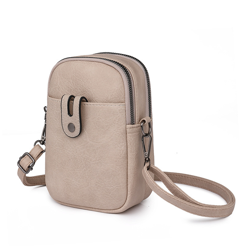 Women's 2025 New Soft Leather Mobile Phone Fashionable, Simple, High end, Single Shoulder Crossover Mini Small Bag for Women