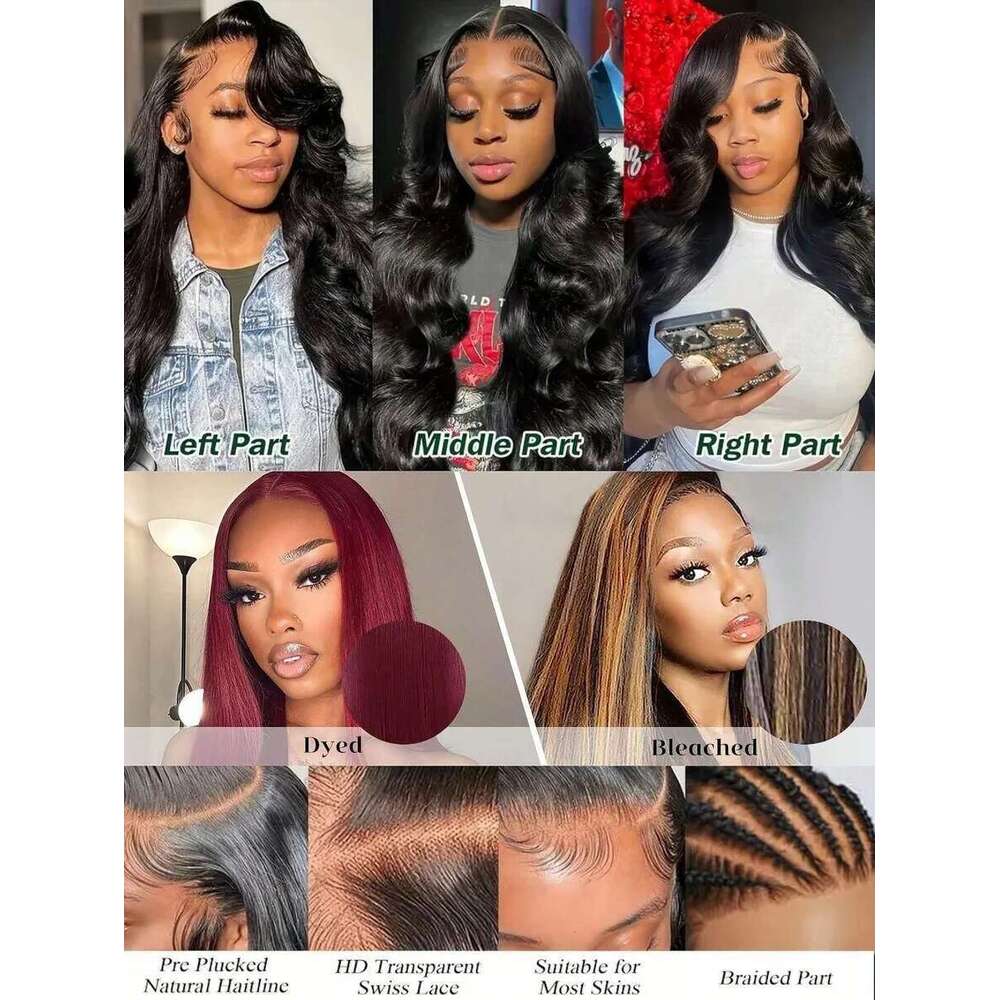 30 40 Inch Body Wave 13x6 Hd Transparent Frontal Human High Density Lace Front Wig Black Women Brazilian Hair Wigs