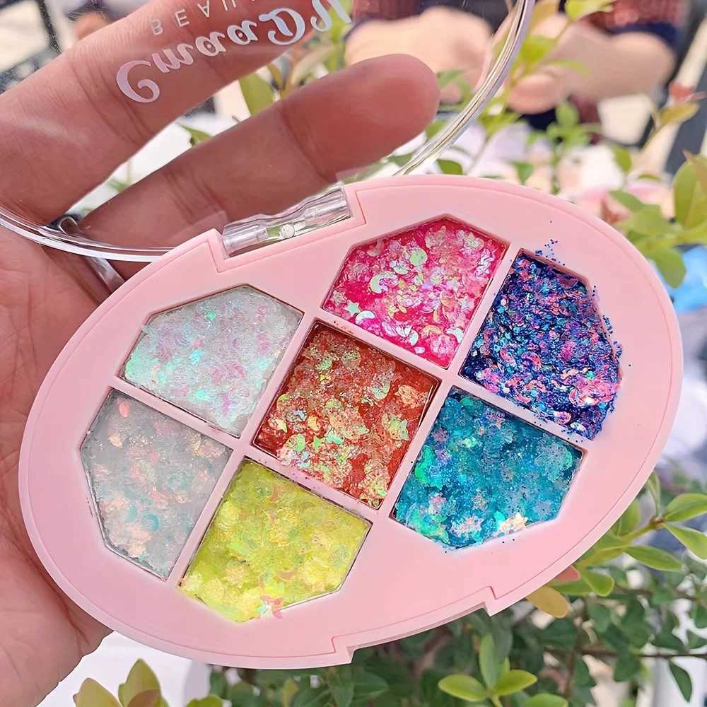 CmaaDu 7-Color Glitter Eyeshadow Tray Pearl Effect Highlighter Waterproof Long-Lasting Easy Apply for Stage Performance W250520