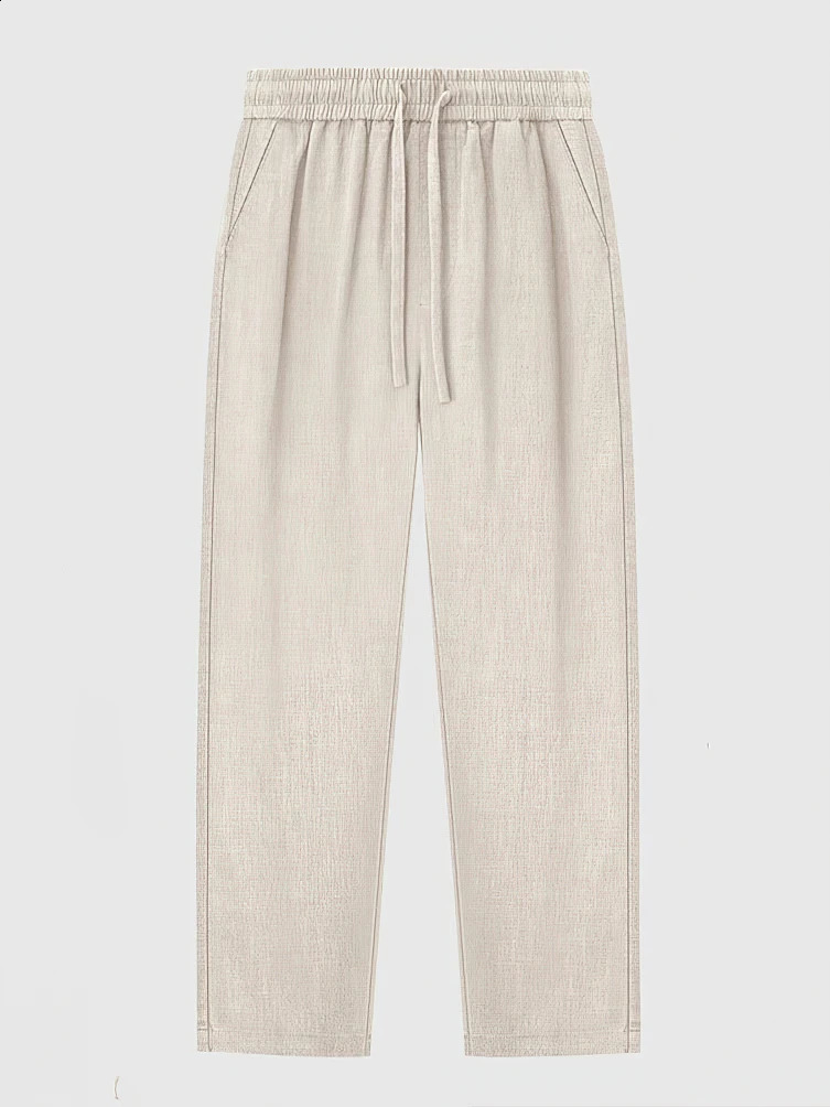 Straight Casual Cotton Linen Pants Men Wide Leg Lightweight Baggy Sweatpants Male Walking Jogger Trousers Work 250517
