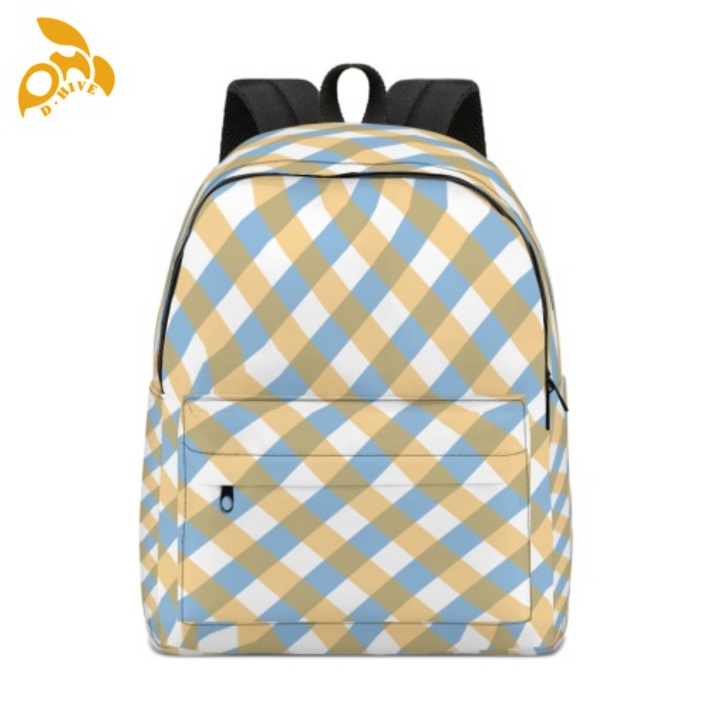 Free delivery. fashion designers customize lightweight and high-quality full-print black schoolbags in beige.