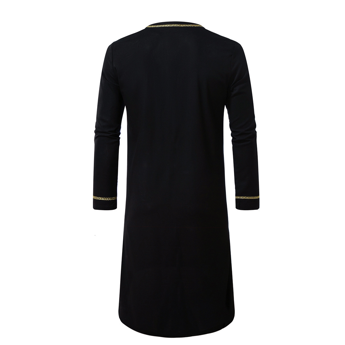 2025 New Muslim Arab Robe Men's Embroidered Fashion Casual Round Neck Ethnic Clothing