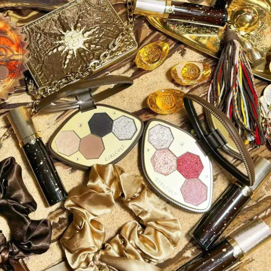 Girlcult 4 Color Glitter Eyeshadow Palette Chameleon Matte Champagne Shimmer Waterproof Palette Eyeshadow Korean Vegan Makeup W250520