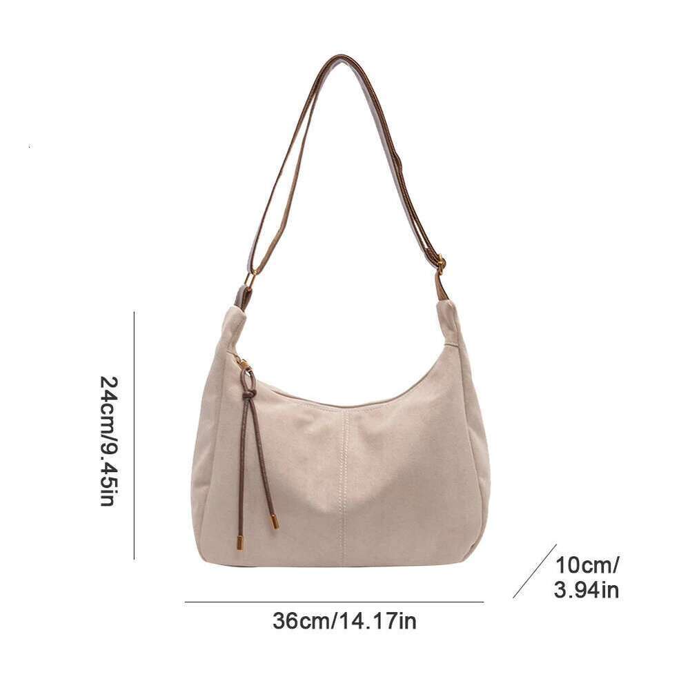 Women Suede Shoulder Adjustable Strap Crossbody With Zipper Messenger Bag Solid Handbag For Work Travel