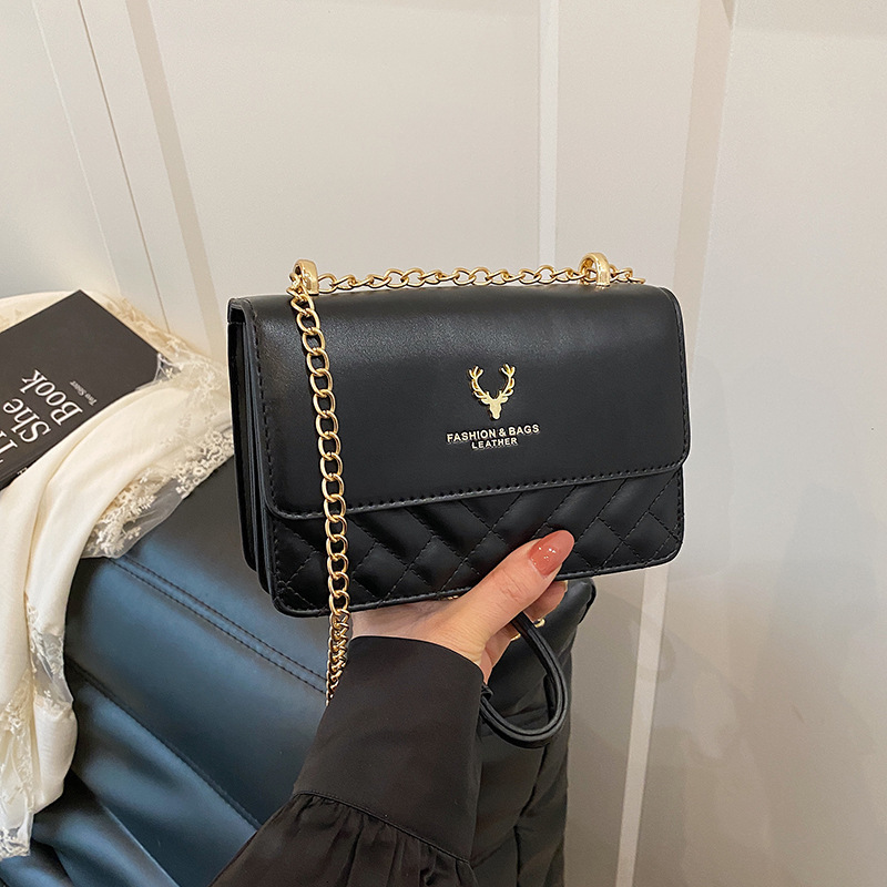 High quality brand hot selling high-end diamond grid embroidery thread 2025 new model single shoulder women's light luxury chain small square bag