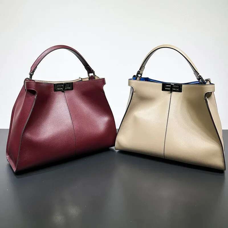 New Large Capacity Fashionable Genuine Leather Women's Tote Handbag Shoulder Crossbody Small Cat Bag Motorcycle Equipmen