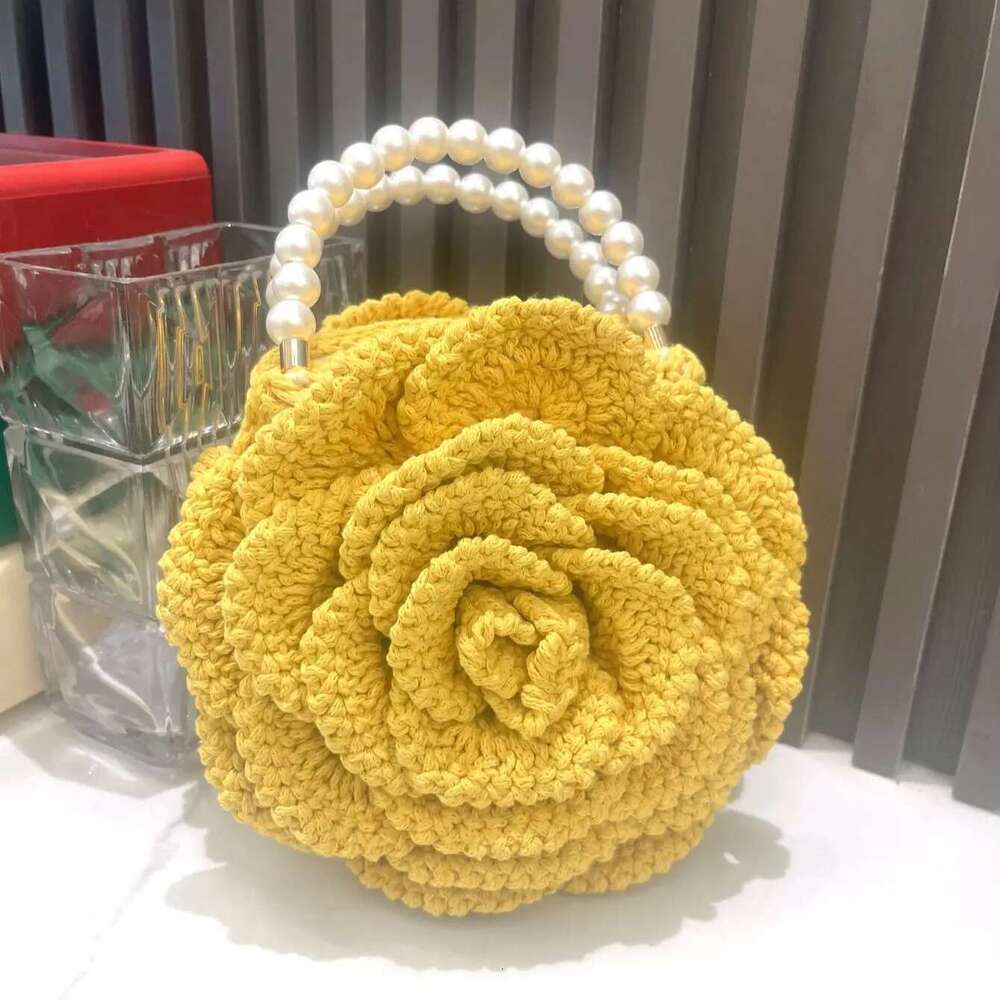 handmade Crochet flower shape Evening clutch Bag Purses and handbag Designer banquet Women's bag