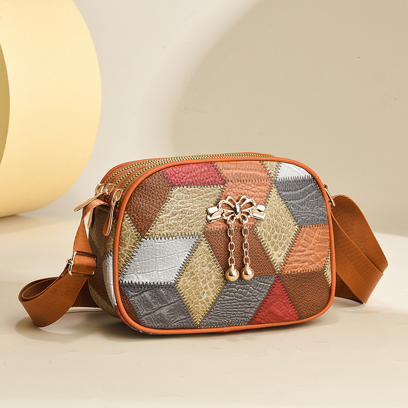 Top quality Brand High Quality New Style New women's splicing PU casual backpack commuting shoulder crossbody bag New Free Delivery Designer Bag